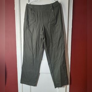 Large| Happily Grey Cotton Wide Leg Pants